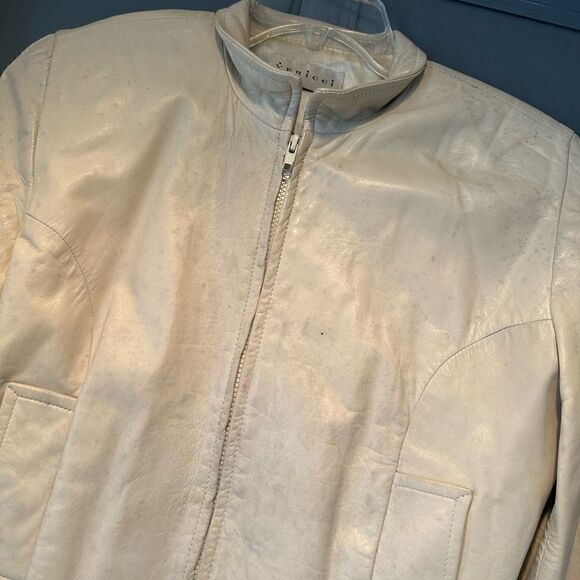 Vericci Leather Jacket Cream - Picture 3 of 12